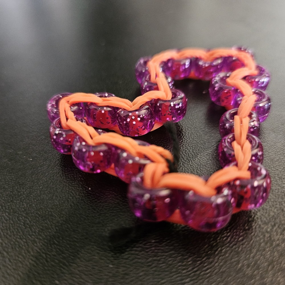 Purple and Orange Beaded Bracelet